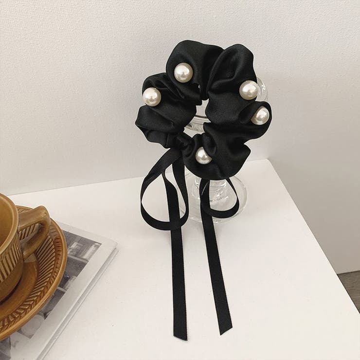 ヘアゴム リボンシュシュ パール高級感 | shoppinggo | 詳細画像2 