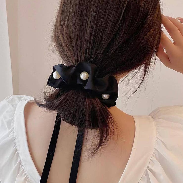ヘアゴム リボンシュシュ パール高級感 | shoppinggo | 詳細画像7 
