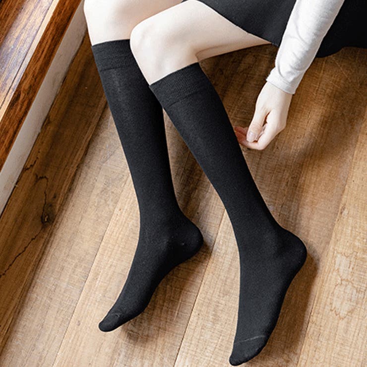 ブラック | ハイソックス 靴下 冷え取り靴下 | shoppinggo