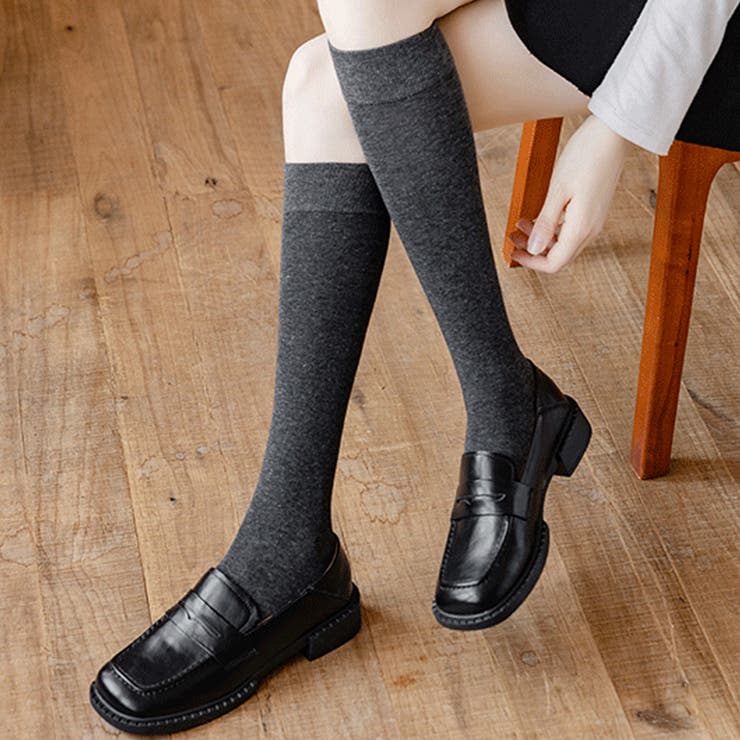 グレー | ハイソックス 靴下 冷え取り靴下 | shoppinggo