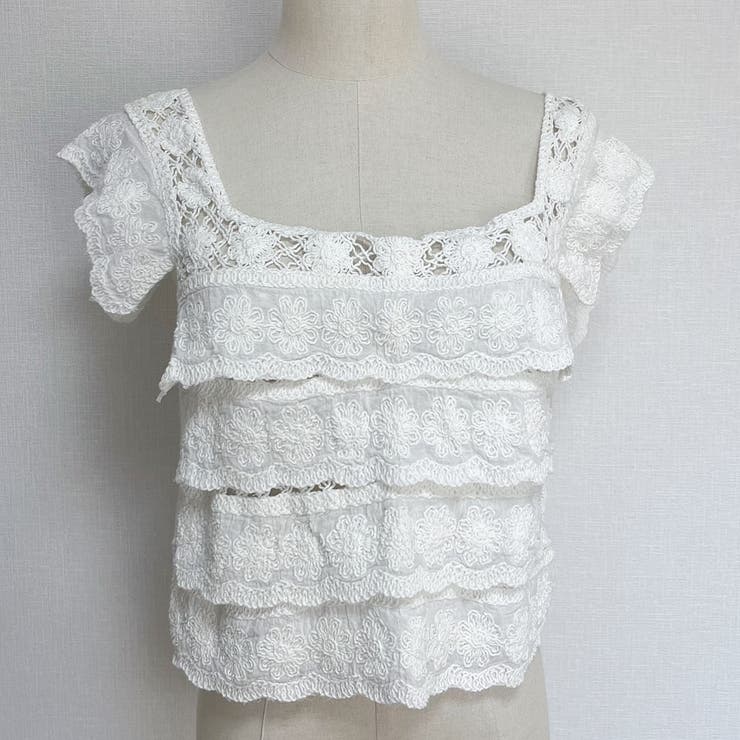 透かし編みメッシュニット スクエアネック サマーニット | shoppinggo | 詳細画像14 