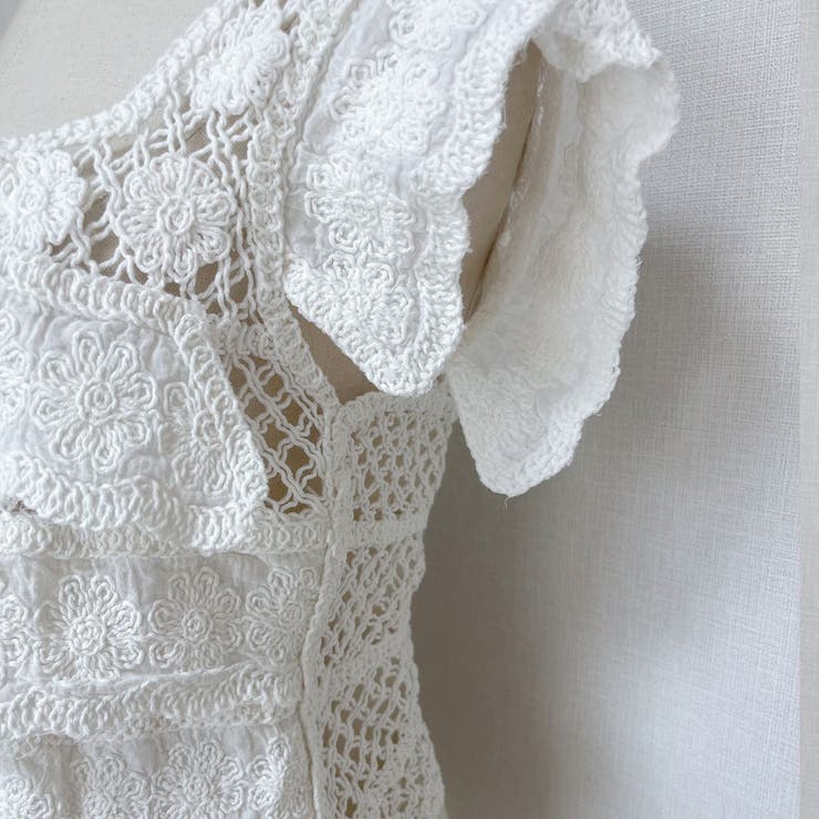 透かし編みメッシュニット スクエアネック サマーニット | shoppinggo | 詳細画像18 