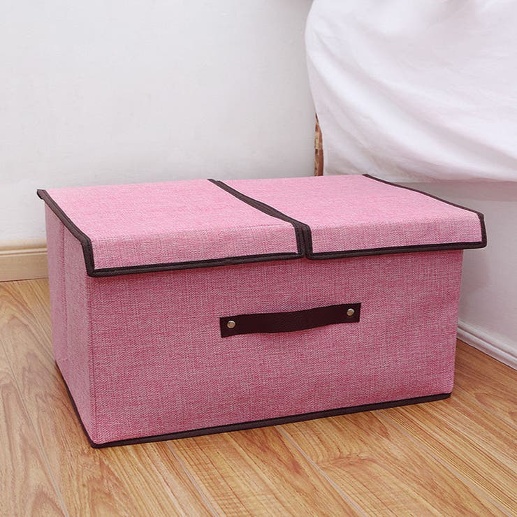 ピンク | 収納ボックス ふた付き 折りたたみ式 | shoppinggo