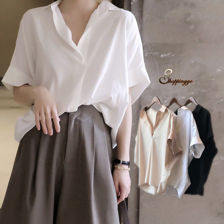 シャツ レディース ゆるカットソー ロングT シフォンブラウス 大きなサイズ | shoppinggo | 詳細画像1 