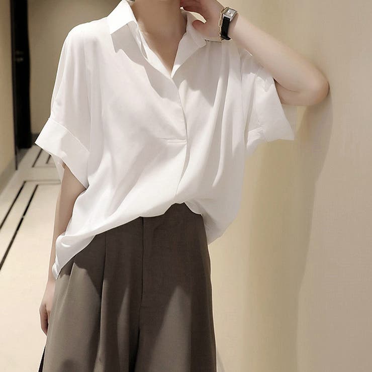 シャツ レディース ゆるカットソー ロングT シフォンブラウス 大きなサイズ | shoppinggo | 詳細画像3 