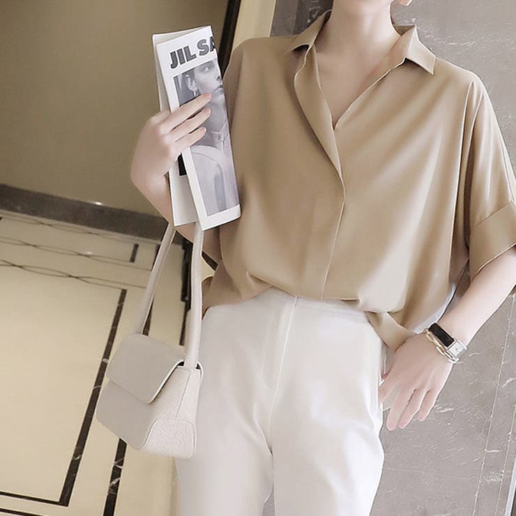 シャツ レディース ゆるカットソー ロングT シフォンブラウス 大きなサイズ | shoppinggo | 詳細画像8 