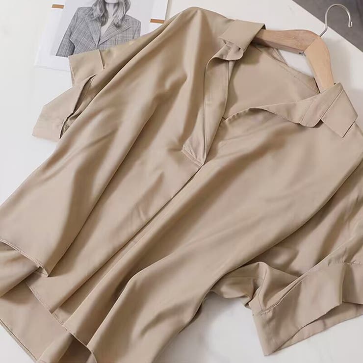 シャツ レディース ゆるカットソー ロングT シフォンブラウス 大きなサイズ | shoppinggo | 詳細画像10 