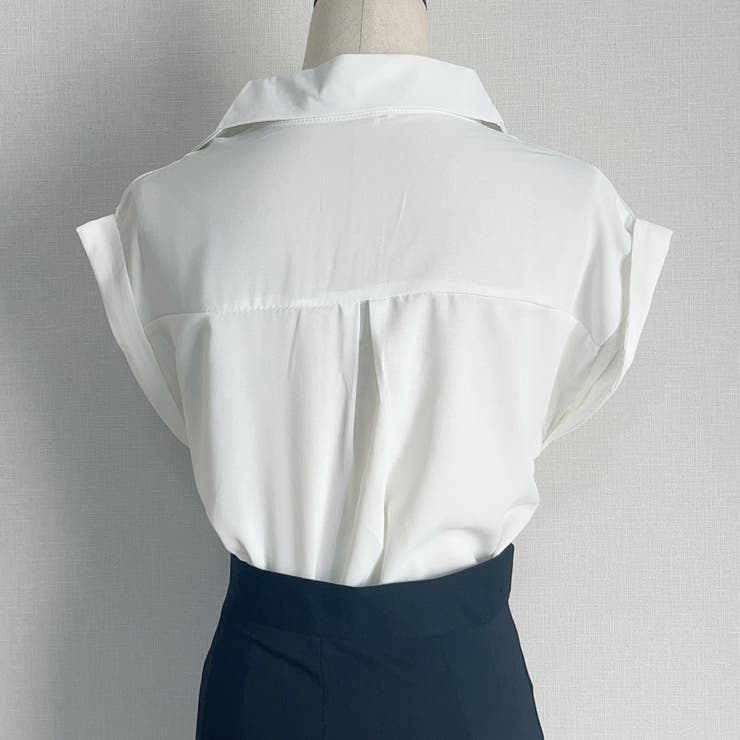 vネックブラウス スキッパーブラウス オフィス | shoppinggo | 詳細画像5 