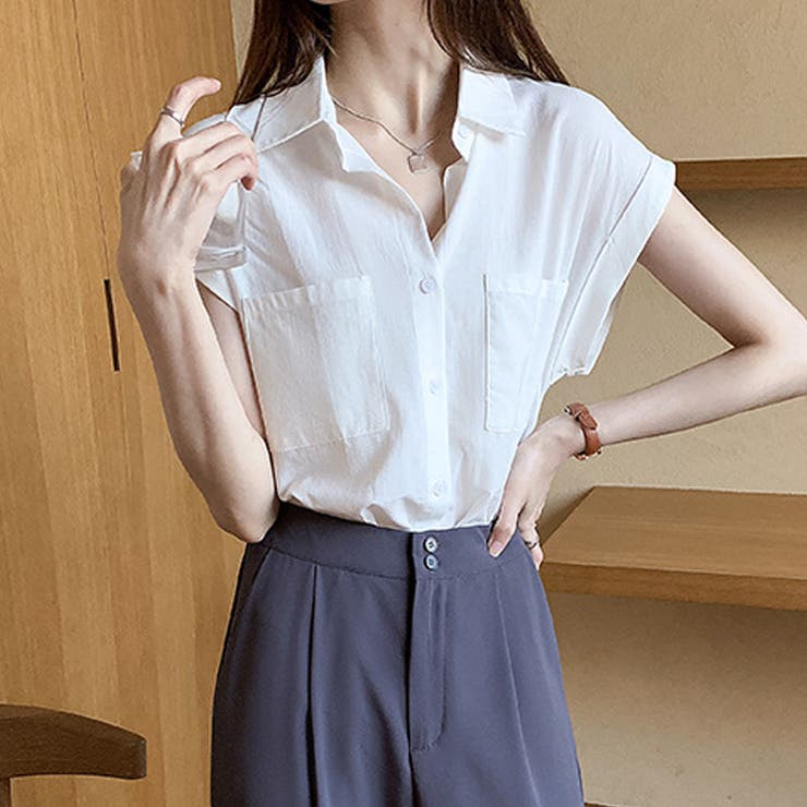 vネックブラウス スキッパーブラウス オフィス | shoppinggo | 詳細画像10 