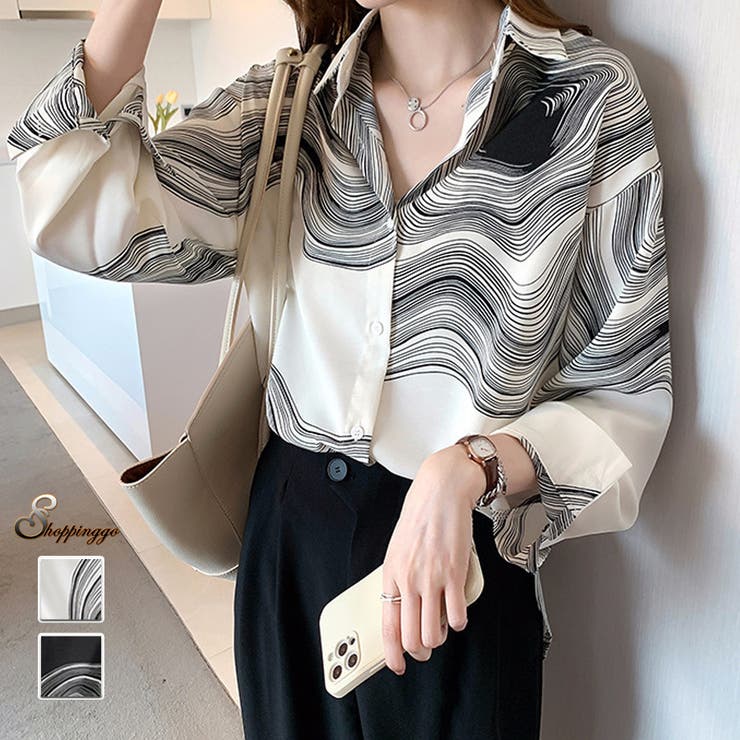 試着のみ☆Theory 24AW 幾何学模様 シャツ ブラウス 長袖