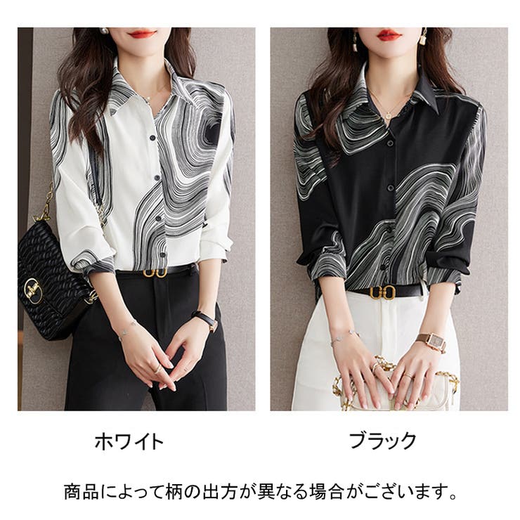 試着のみ☆Theory 24AW 幾何学模様 シャツ ブラウス 長袖