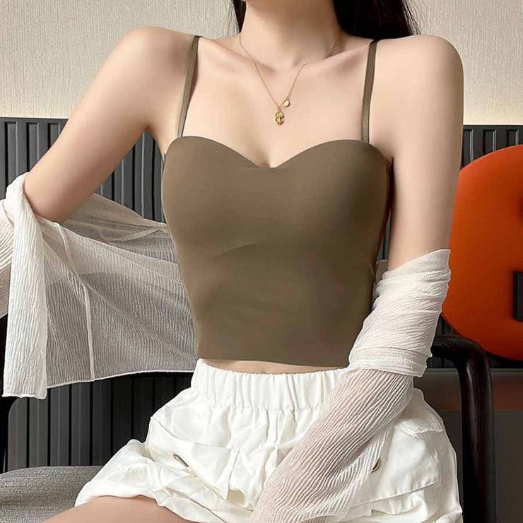 ブラウン | 背中あき キャミソール ショート丈 | shoppinggo