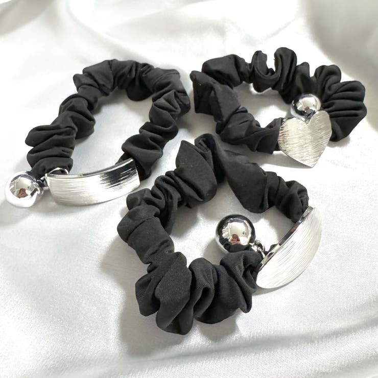 ヘアゴム リボンシュシュ 金属ビジュー | shoppinggo | 詳細画像3 