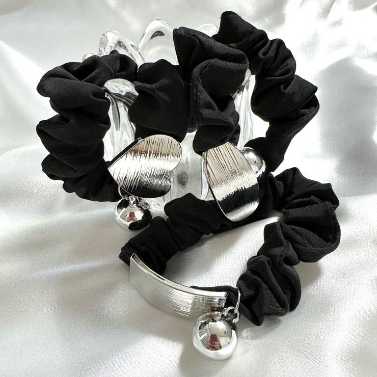 ヘアゴム リボンシュシュ 金属ビジュー | shoppinggo | 詳細画像4 