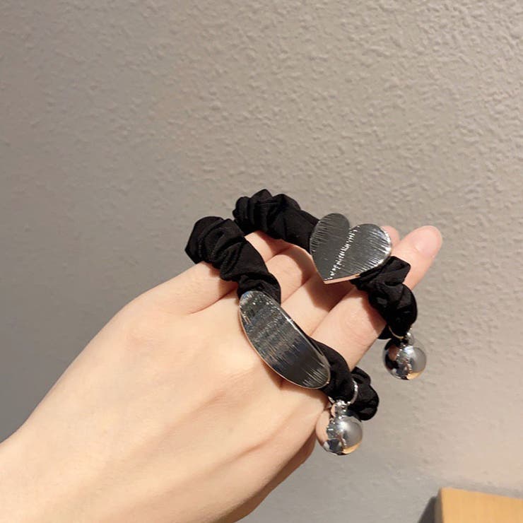 ヘアゴム リボンシュシュ 金属ビジュー | shoppinggo | 詳細画像5 