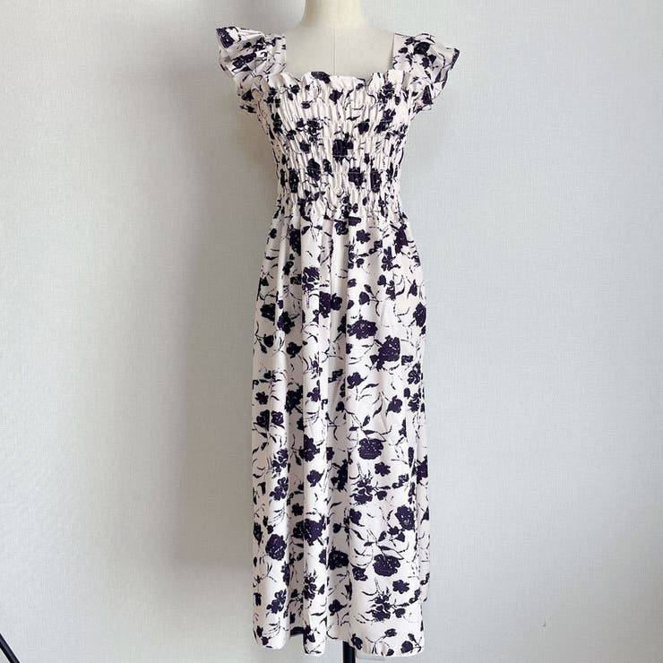 ワンピース 花柄 スクエアネック | shoppinggo | 詳細画像3 