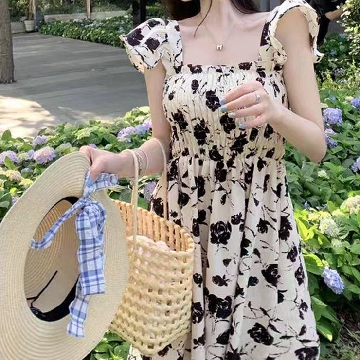 ワンピース 花柄 スクエアネック | shoppinggo | 詳細画像9 