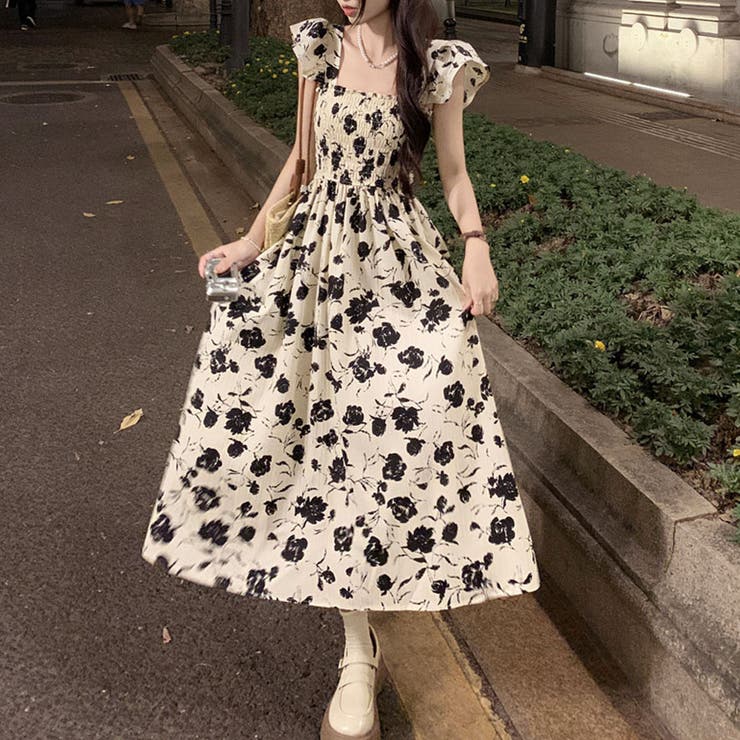 ワンピース 花柄 スクエアネック | shoppinggo | 詳細画像13 