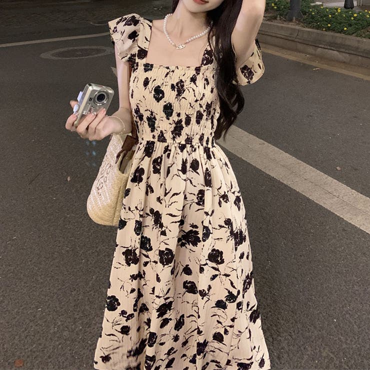 ワンピース 花柄 スクエアネック | shoppinggo | 詳細画像15 