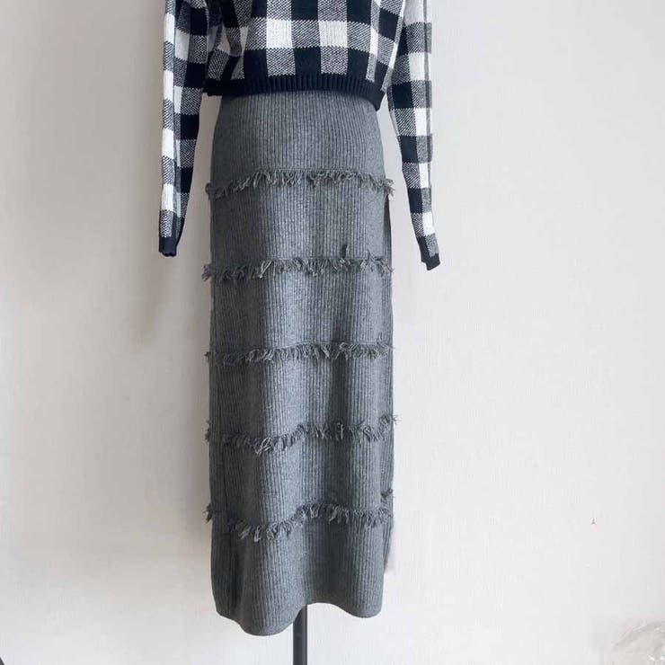 フリンジニットスカート レディース ロングスカート | shoppinggo | 詳細画像4 