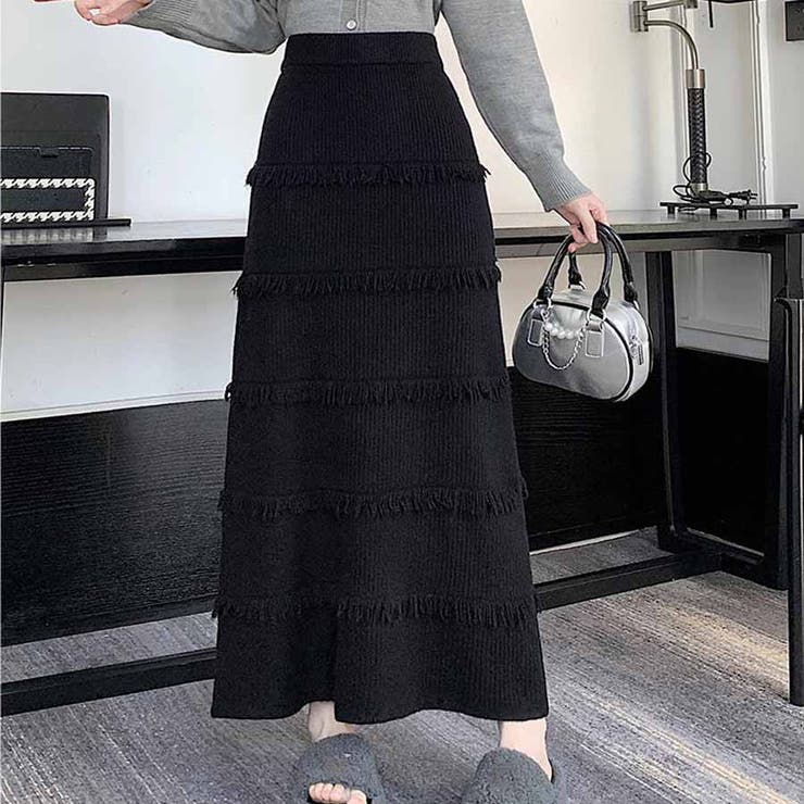 フリンジニットスカート レディース ロングスカート | shoppinggo | 詳細画像7 