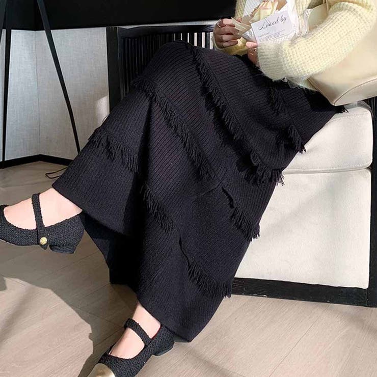 フリンジニットスカート レディース ロングスカート | shoppinggo | 詳細画像8 
