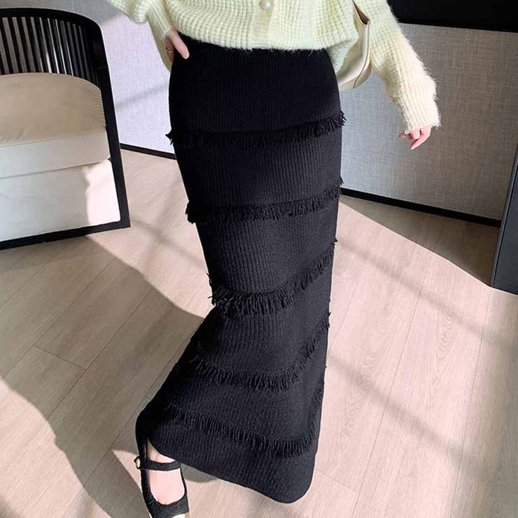 フリンジニットスカート レディース ロングスカート | shoppinggo | 詳細画像9 