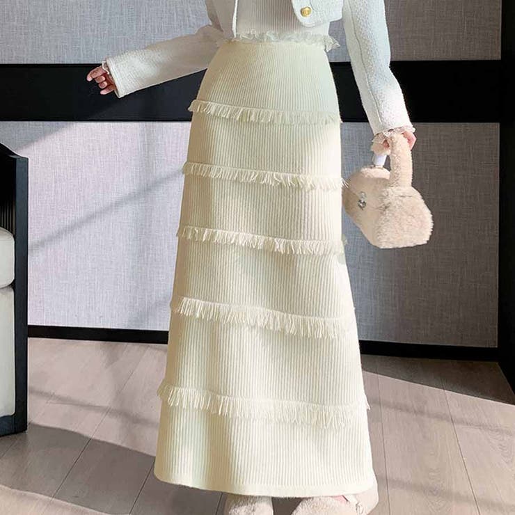 フリンジニットスカート レディース ロングスカート | shoppinggo | 詳細画像11 