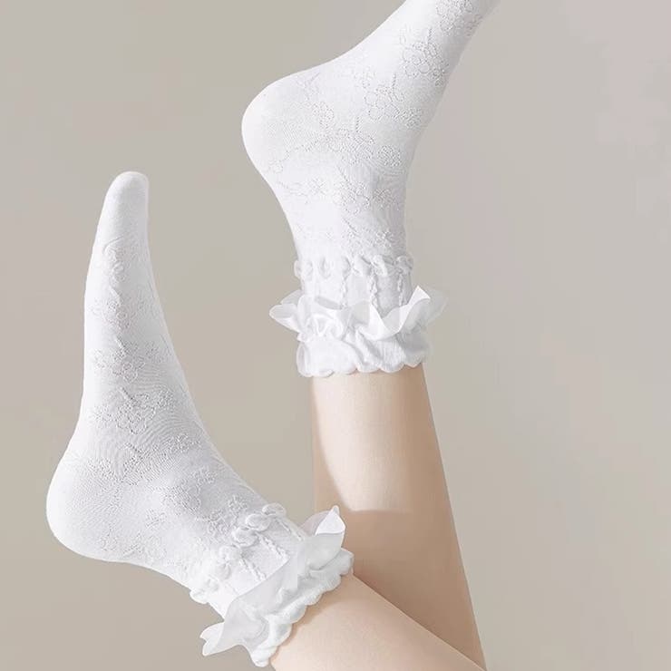 靴下 花柄 フリル付き | shoppinggo | 詳細画像5 