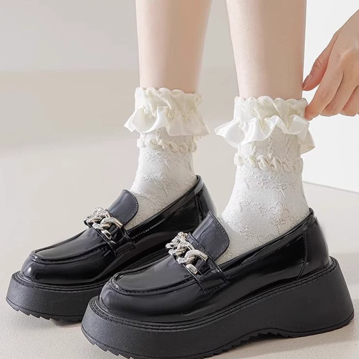 靴下 花柄 フリル付き | shoppinggo | 詳細画像6 