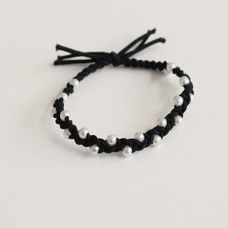 ブラック | ヘアゴム パール おしゃれ | shoppinggo