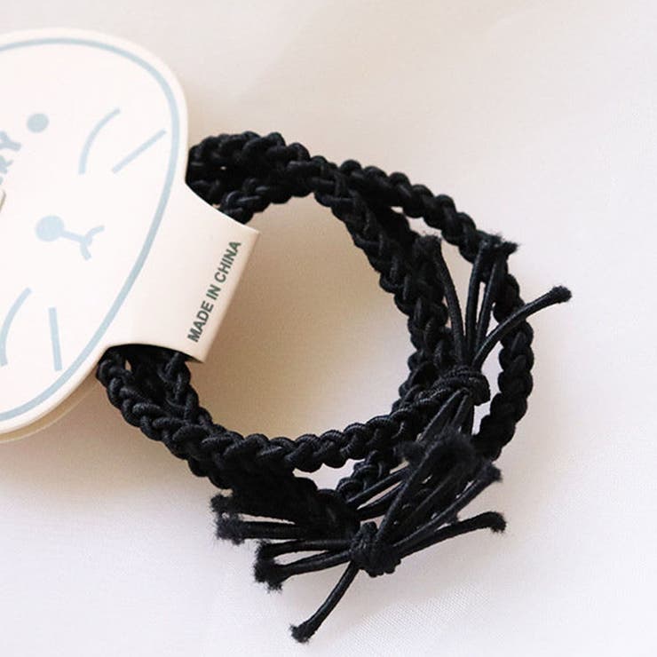 ブラック | ヘアゴム 3本セットおしゃれ リボン結び | shoppinggo