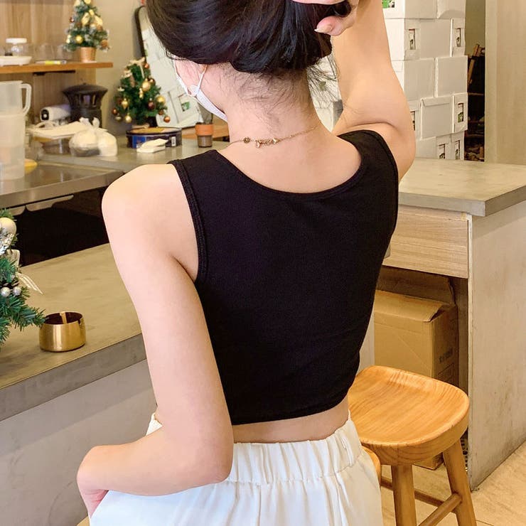 夏服 カップ付きキャミソールトップ ブラ[品番：JRKW0004750