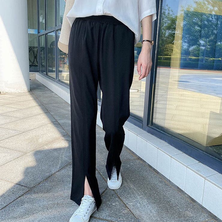スリット入りパンツ レディース フロントスリット 品番 JRKW0004974 shoppinggo ショッピングゴー レディース