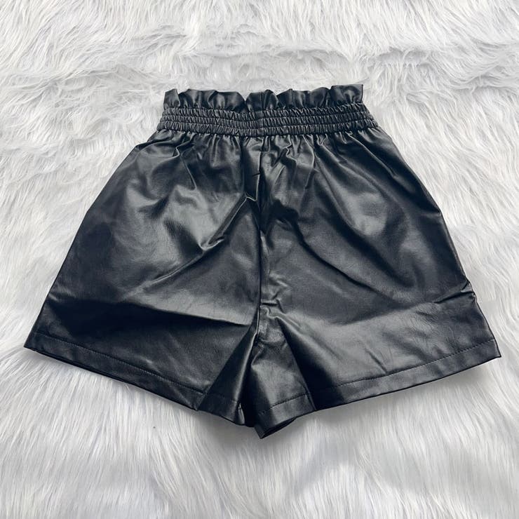 ボードショートパンツ レディース フェイクレザーショートパンツ[品番