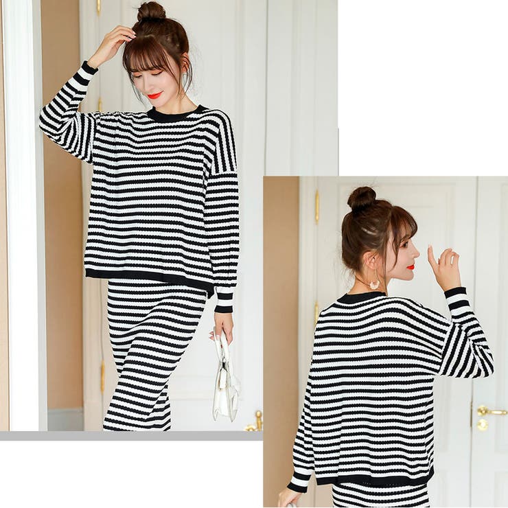 ニットセットアップ レディース ボーダー | shoppinggo | 詳細画像8 