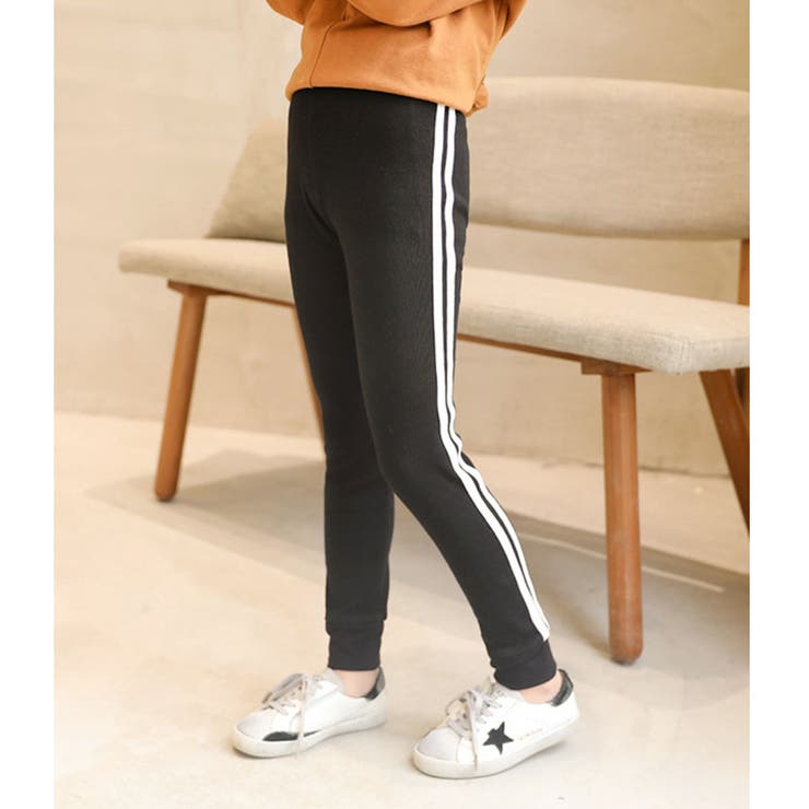 eLLa selectshop リボンレギンスパンツ　黒　新品 長ズボン パンツ レギンス レギンスパンツ ロングパンツ サイド