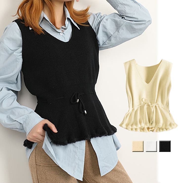 ニットベスト Vネック トップス | shoppinggo | 詳細画像1 