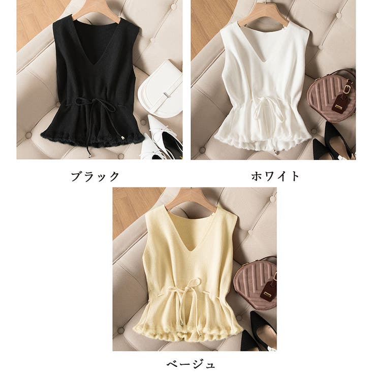 ニットベスト Vネック トップス | shoppinggo | 詳細画像2 