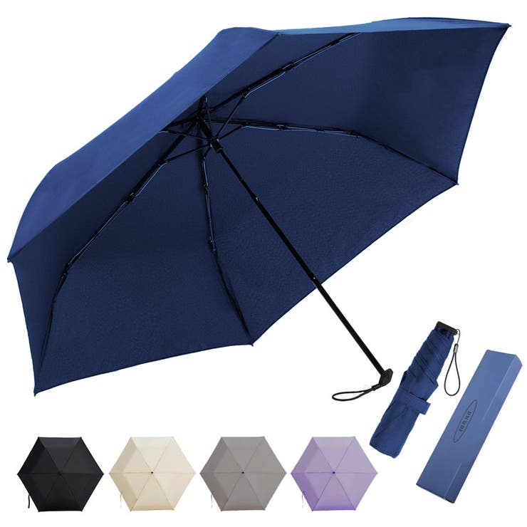 ネイビー | 日傘 折り畳み傘 晴雨兼用 | shoppinggo