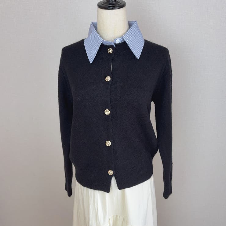 シャツレイヤード 長袖ニットセーター 襟付き | shoppinggo | 詳細画像47 