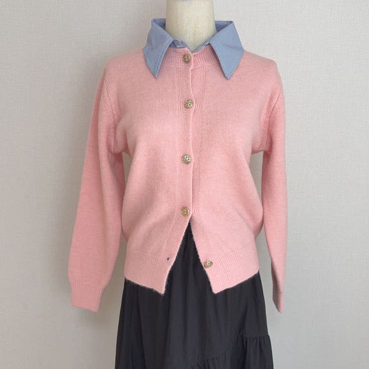 シャツレイヤード 長袖ニットセーター 襟付き | shoppinggo | 詳細画像37 