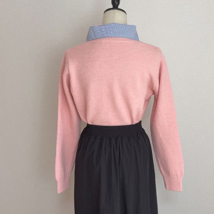 シャツレイヤード 長袖ニットセーター 襟付き | shoppinggo | 詳細画像40 