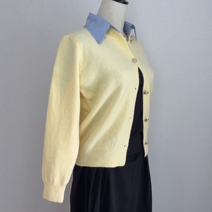 シャツレイヤード 長袖ニットセーター 襟付き | shoppinggo | 詳細画像45 