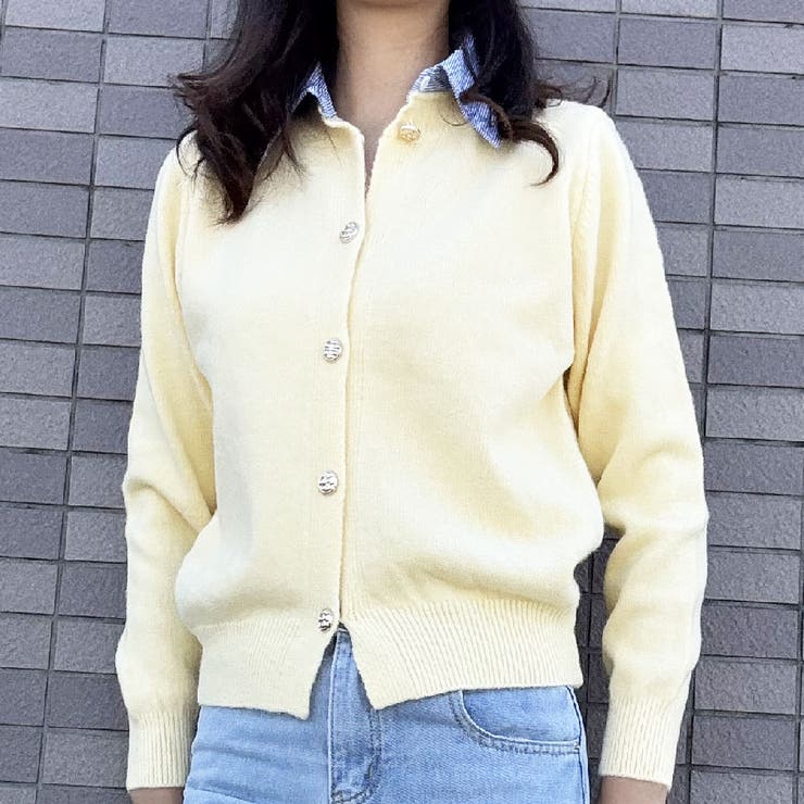 シャツレイヤード 長袖ニットセーター 襟付き | shoppinggo | 詳細画像56 