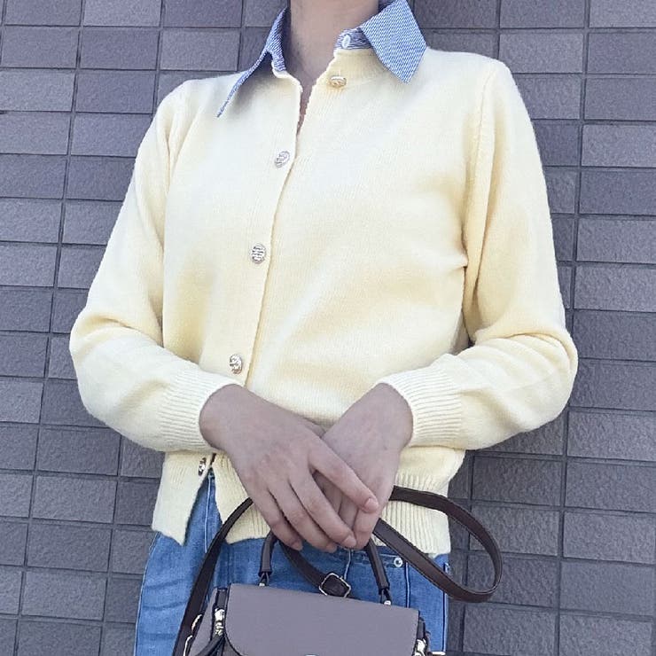 シャツレイヤード 長袖ニットセーター 襟付き | shoppinggo | 詳細画像58 