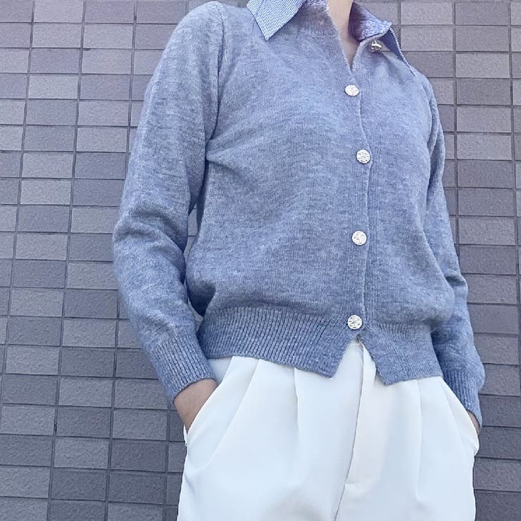 シャツレイヤード 長袖ニットセーター 襟付き | shoppinggo | 詳細画像62 