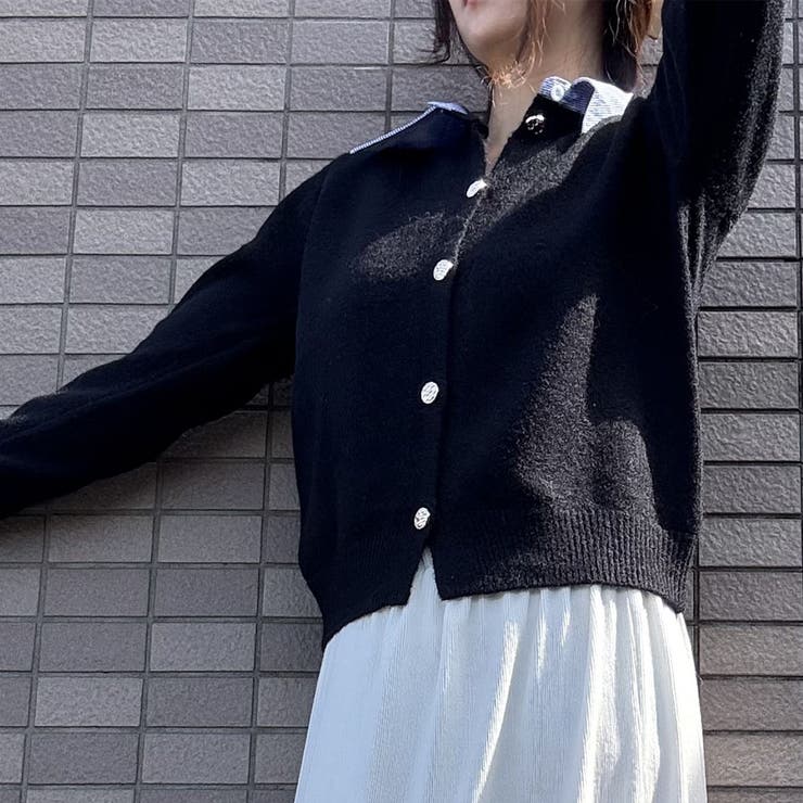 シャツレイヤード 長袖ニットセーター 襟付き | shoppinggo | 詳細画像67 