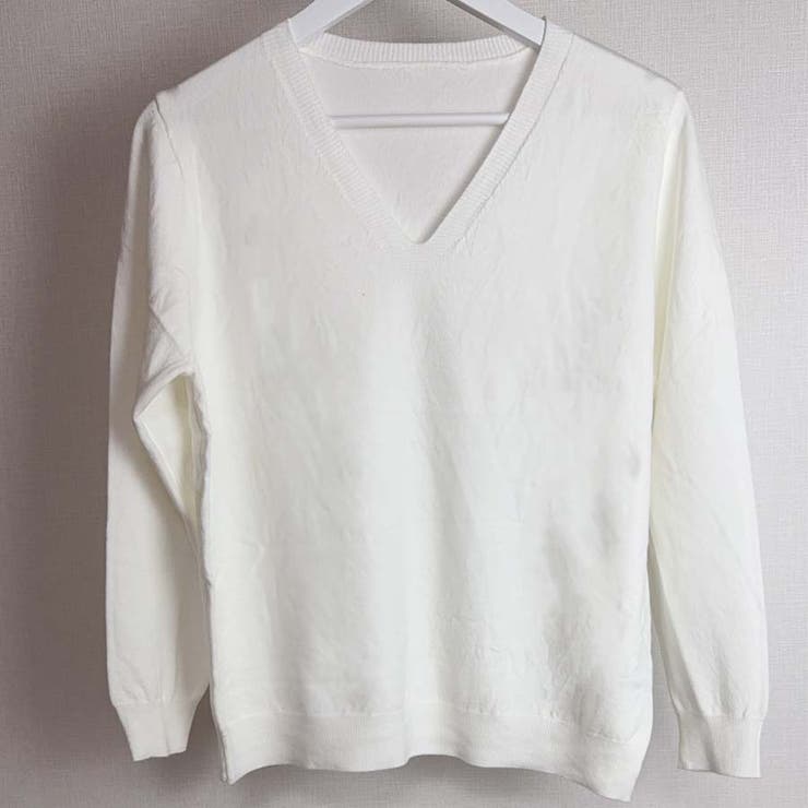 Ｖネックニットソー ニットセーター カジュアルトップス秋冬新作 | shoppinggo | 詳細画像14 