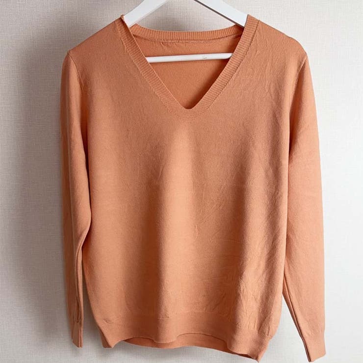 Ｖネックニットソー ニットセーター カジュアルトップス秋冬新作 | shoppinggo | 詳細画像15 